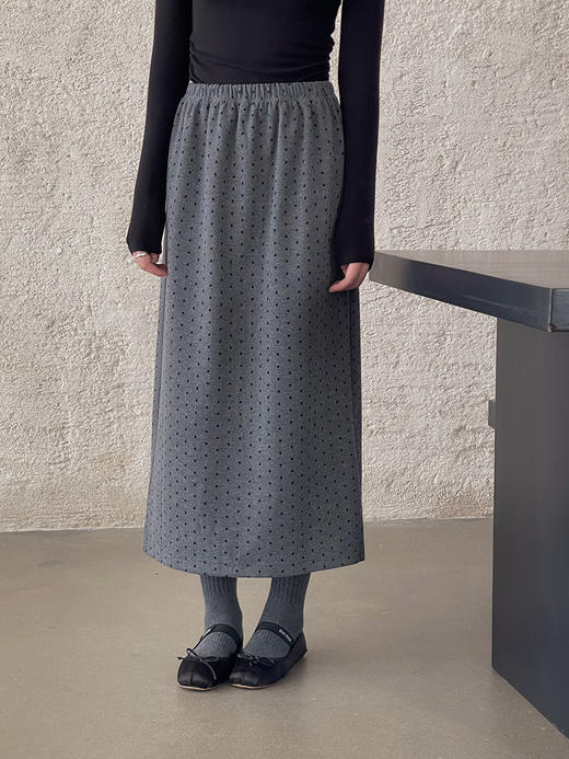复古毛呢波点裙 商品图1