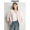 VIMAGE纬漫纪浅粉色新中式盘扣圆领直筒舒适短外套2025春季新款V2303903 商品缩略图3