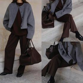 SUE.M 短款圆领毛呢外套