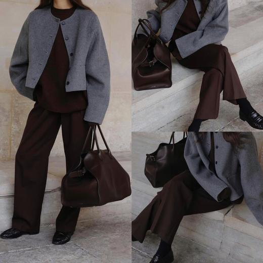 SUE.M 短款圆领毛呢外套 商品图0