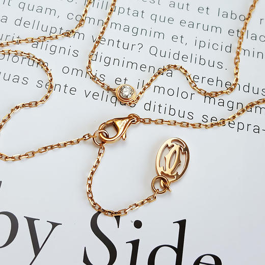 【95新】Cartier卡地亚Cartier d'Amour系列B721570018K玫瑰金小号9分单钻飞碟项链161224NJT18 现售价：5100 商品图4