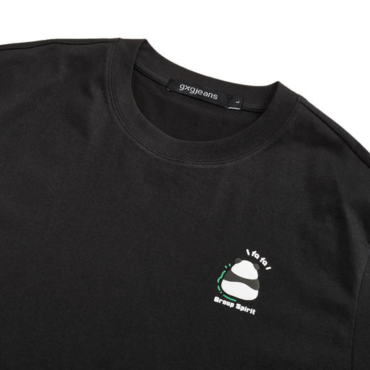 gxg.jeans男装2024年夏季黑色圆领短袖T恤J24D442041 商品图2