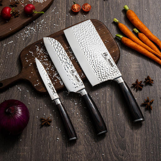 神田 匠系列厨房刀具套装三件套（中华菜刀+三德刀+多用刀） 商品图0