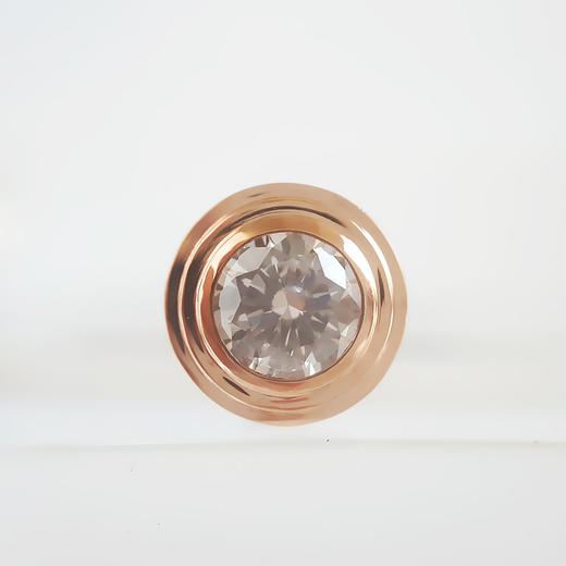 【天然正品】AU750玫瑰金时尚经典款飞碟造型共0.80克拉钻石耳钉7.3*7.3*15.7MM（皆取最大值）女士现售价：5880！071224DZ05 商品图2