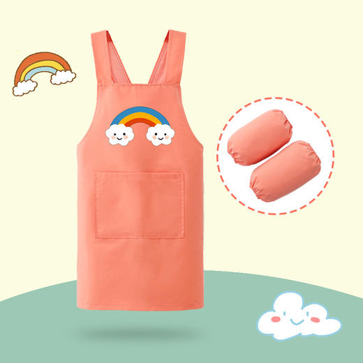 【套头背带，穿脱简单方便】男女孩罩衣画画衣 防水长袖厨房反穿衣 中大童幼儿园绘画宝宝围衣-QQ 商品图4