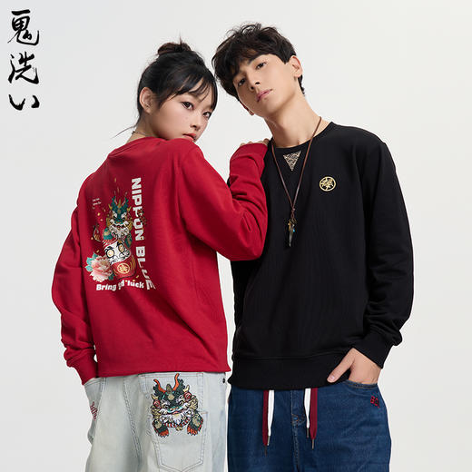 ONIARAI/鬼洗25春夏棒系列小年兽达摩套头宽松卫衣男女款 N240151 商品图0