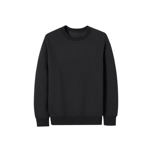 墨麦客男装重磅华夫格休闲圆领卫衣春季新款纯色宽松上衣男55496 商品图3