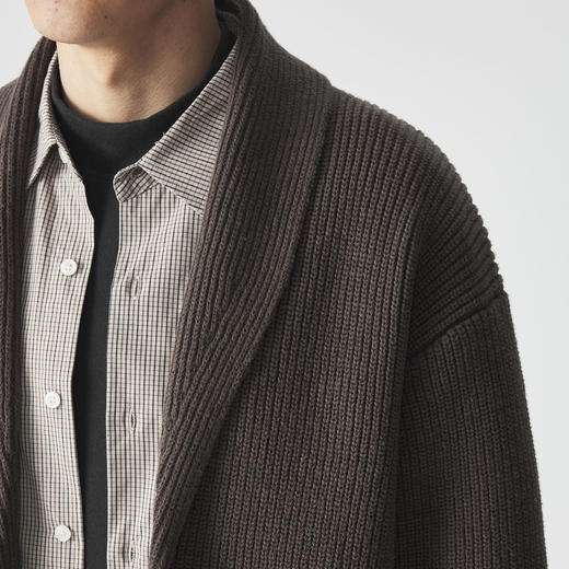 墨麦客男装 加厚青果领 冬季复古针织开衫外套男士毛衣夹克20462 商品图2