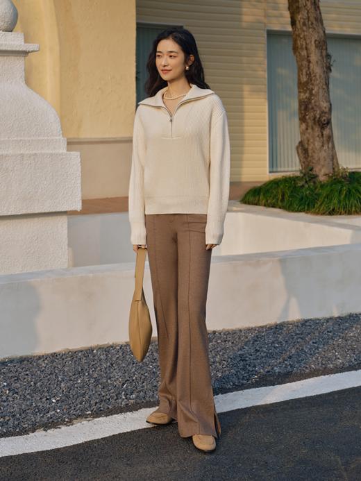 澳洲超细美丽诺羊毛连腰喇叭裤FCE4PAT097 商品图9