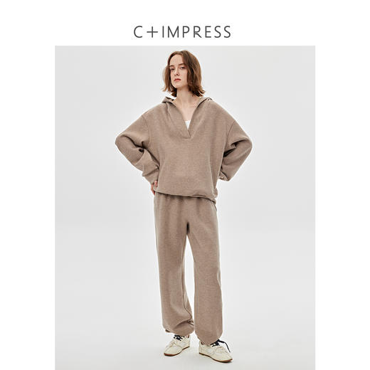 2025年 懒人B入 松弛感制片人宽松卫衣/卫裤套装（WY2501041） 商品图0