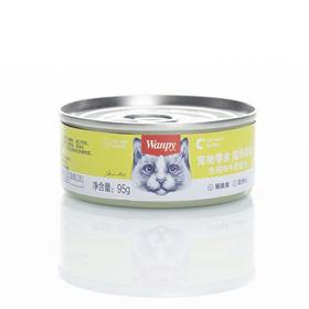 顽皮Wanpy95g鸡肉+牛肝配方宠物零食猫用慕斯罐头
