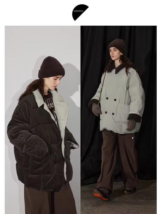 半圆/D24411661/双面穿灯芯绒泡芙羽绒服 商品图1