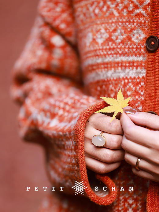 PETIT SCHAN小闪 CLO#690 Earnestly and sincerely 橙心橙意 纯羊毛费尔岛提花茧形连衣裙 商品图1