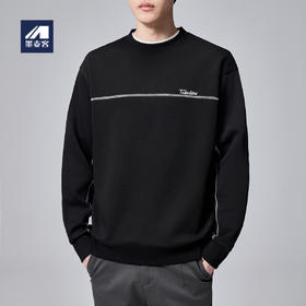 墨麦客男装简约刺绣男士休闲卫衣秋季款宽松圆领上衣外套。