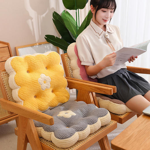 【一垫多用！秋冬必备！】四季通用加厚学生椅子坐垫 办公室 沙发 柔软毛绒座垫枕 多种用途 久坐不累 释放臀部压力 轻松久坐简约造型 四季皆宜！ 商品图1