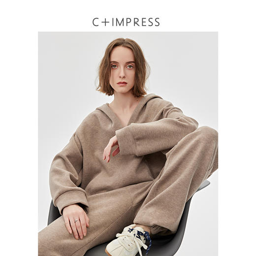 2025年 懒人B入 松弛感制片人宽松卫衣/卫裤套装（WY2501041） 商品图2