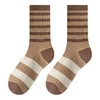 「9.9到手5双！美拉德色系」女中筒袜条纹拼色子ins好搭简约秋冬季学院风棕色长袜配饰 商品缩略图4