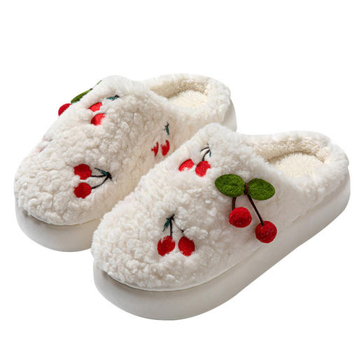 新品【樱桃棉拖鞋女 超暖和！】秋冬季加绒超厚，保暖居家用棉拖，学生踩屎感棉拖鞋，亲肤细腻，柔软轻盈，防滑舒适， PVC舒适材质，180°扭曲，回弹舒适，软而不塌！ 商品图8