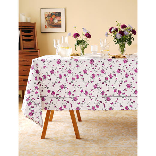 玫瑰方桌布餐桌台布餐厅轻奢高级感长方形复古氛围感定制 商品图0