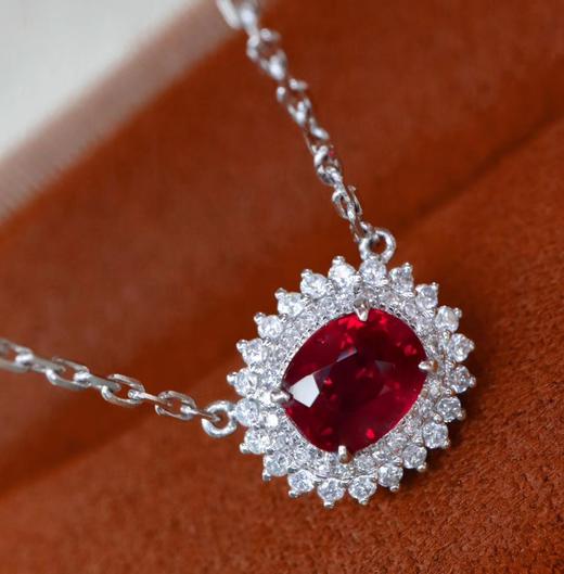 1.21ct刻面红宝石项链锁骨链 商品图1