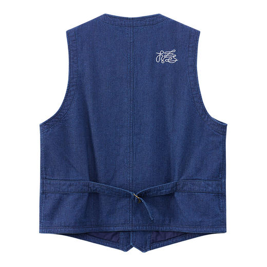 ONIARAI/鬼洗25春夏棒系列手绘锦鲤复古靛蓝提花马甲男  N340212 商品图4