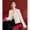 简约百搭毛边袖口短款呢子大衣女厚实圆领外套V0150114 商品缩略图0
