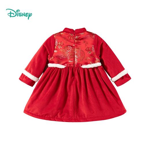 迪士尼童装米妮新中式裙子秋冬新款女童夹棉保暖连衣裙国风拜年服ZD4DQ001 商品图7