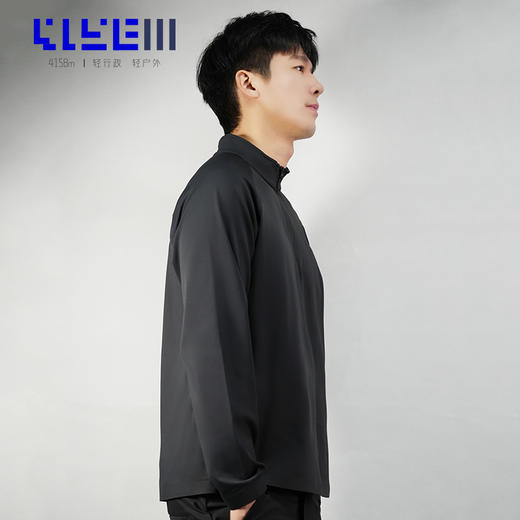 4158m轻户外轻行政 山语薄抓绒半开立领长袖T恤 商品图2