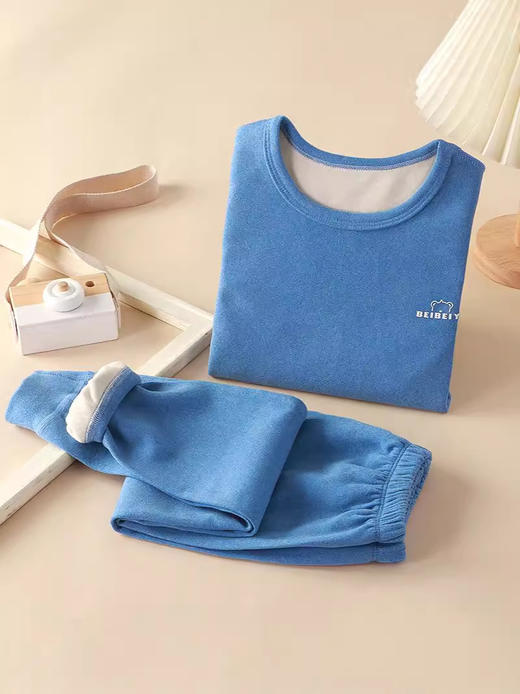 【速热温暖，贴心呵护】儿童内衣套装 德绒保暖衣 男童秋衣秋裤 女童睡衣家居服 宝宝衣服套装-QQ 商品图2