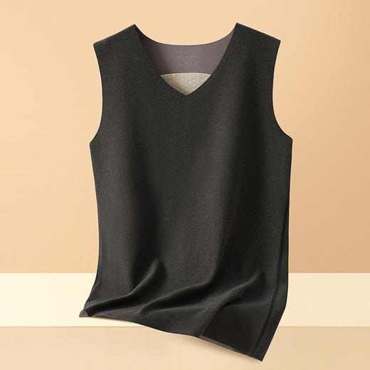 【拍2件减15元】抗静电发热羊毛贴片男士保暖背心 V领护背护肚内搭秋冬打底马甲 商品图3
