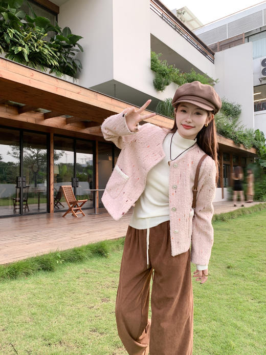 <曾小咸推荐>新品现货秒杀！卖完下架不再补 ！微信粉丝打折价！！粉色小香风外套开衫 日常239.99/件 立减80 秒杀159.99/件！！ 商品图11