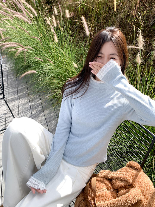 【110元任选2件】现货！ 2色蕾丝边T恤打底衫 商品图6