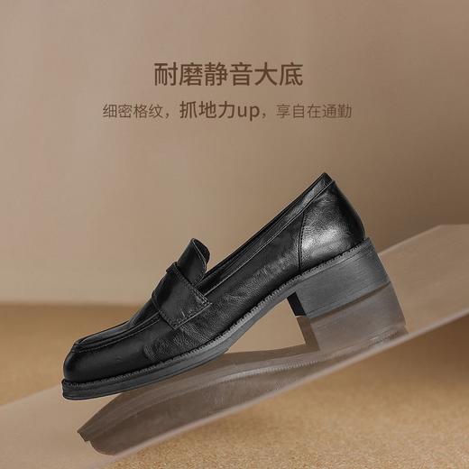 ZHR则则气质优雅粗跟单鞋乐福鞋2024新款通勤小皮鞋百搭舒适女鞋 商品图4