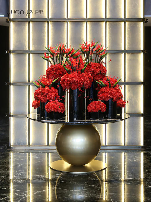 酒店大堂仿真花新年装饰花摆件中庭圆桌大厅别墅售楼商场会所假花 商品图0
