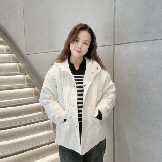 佐丹奴女装秋冬季大口袋连帽棉衣菱形格纹棉服外套05374614 商品图0