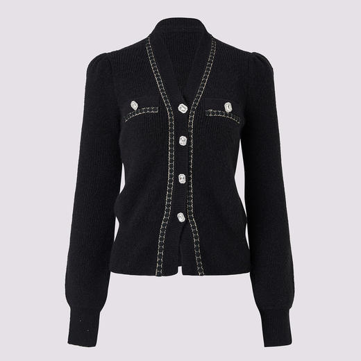 精致优雅感外套女手工织带设计24冬修身显瘦罩衫上衣 商品图1