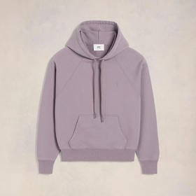 AMI 男士徽标刺绣棉质连帽卫衣 紫色 USW240 JE0091 504