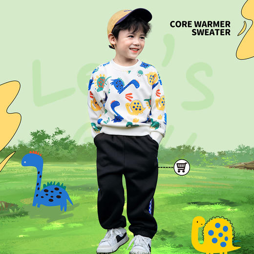 贝贝怡童装儿童加绒卫衣秋冬卡通打底衫男童休闲保暖长袖上衣冬装ZB1ES003 商品图0