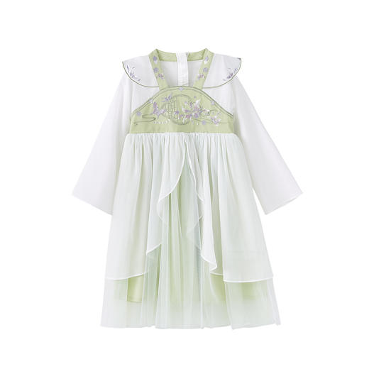 笛莎Deesha 童装女童连衣裙2025春新款新中式清新优雅汉服裙 商品图4