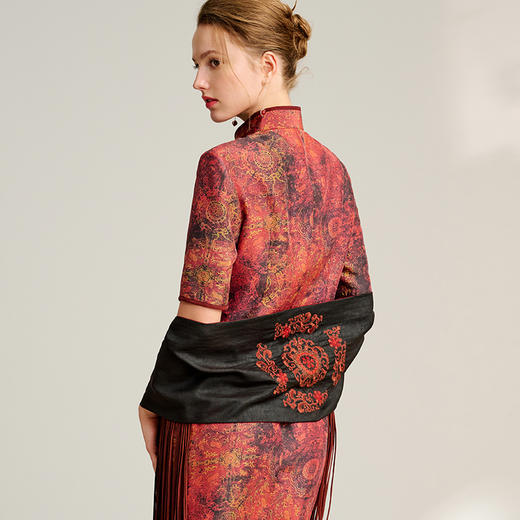 TANGY Collection/2025天意精品春季新品中国风莨绸女士披肩 商品图2