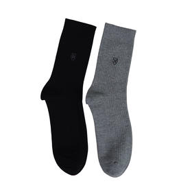 【2双】男士全棉休闲袜中长筒棉袜四季棉袜简约舒适休闲【6双6折】【2421601】