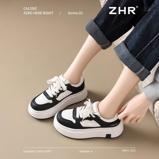 ZHR则则厚底轻便板鞋女春秋新款ins百搭休闲运动鞋显瘦增高小白鞋 商品图6