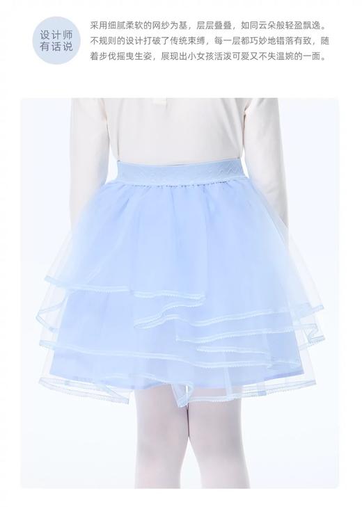 【春上新】【3折】8楼琳麦罗 LYNNMILO 蓝色网纱不规则层叠花边短半裙  吊牌价：598元  活动价：179元 商品图0
