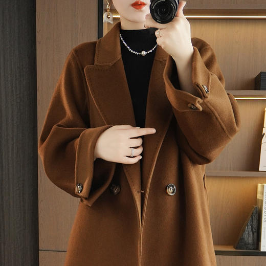 【清河羊毛羊绒专场】鹿展 220 高支细羊毛女士羊毛大衣 商品图4