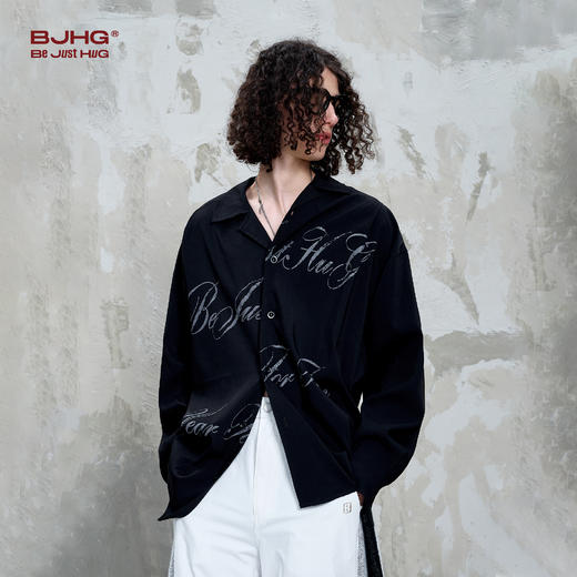 [不战系列]BJHG不计后果美式复古长袖衬衫男款春季潮牌高级感痞帅休闲外套女 商品图2