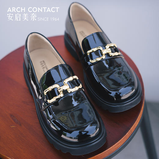 ARCHCONTACT安启美奈厚底圆头一脚蹬乐福鞋【52823】 商品图7