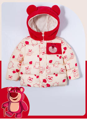 迪士尼冬款连帽夹棉外套甜美女童外套