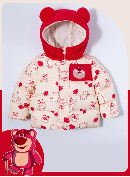 迪士尼冬款连帽夹棉外套甜美女童外套 商品图0