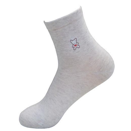 【2双装】女士中长筒棉袜刺绣休闲女袜素色袜子四季棉袜【6双6折】【2422216】 商品图2