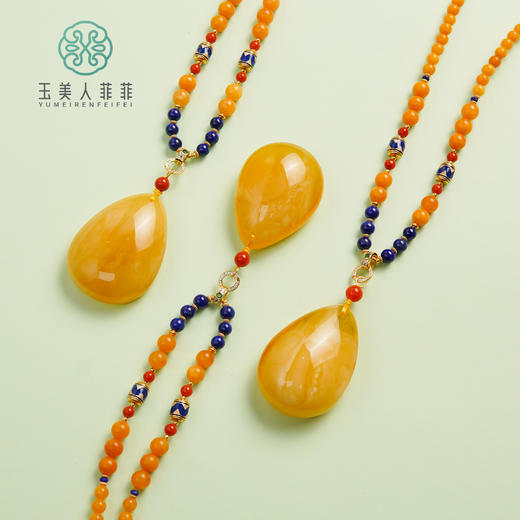 s925蜜蜡水滴吊坠 商品图1